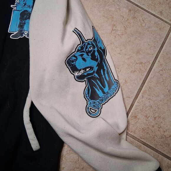 Death Row Records Varsity Letterman Jacket Sz Medium Black/Teal Snoop Dog - Picture 4 of 5